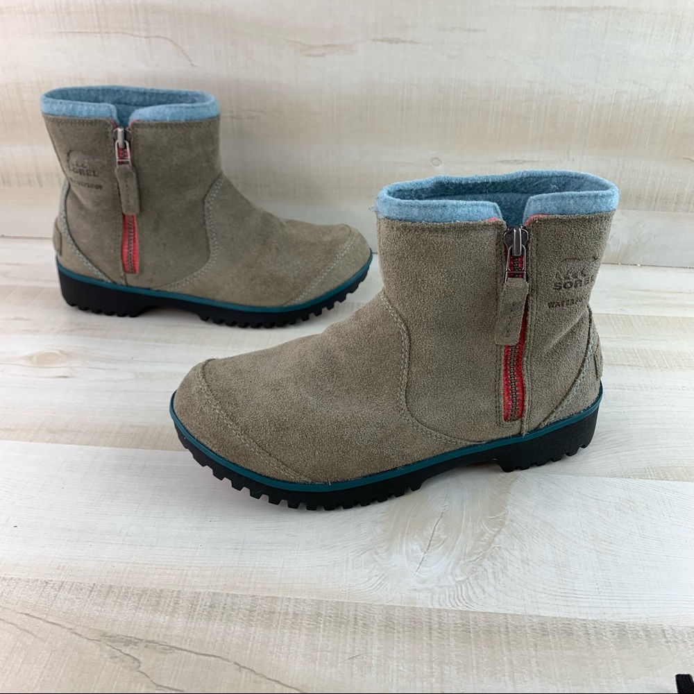 Sorel Taupe Waterproof Ankle Boots
